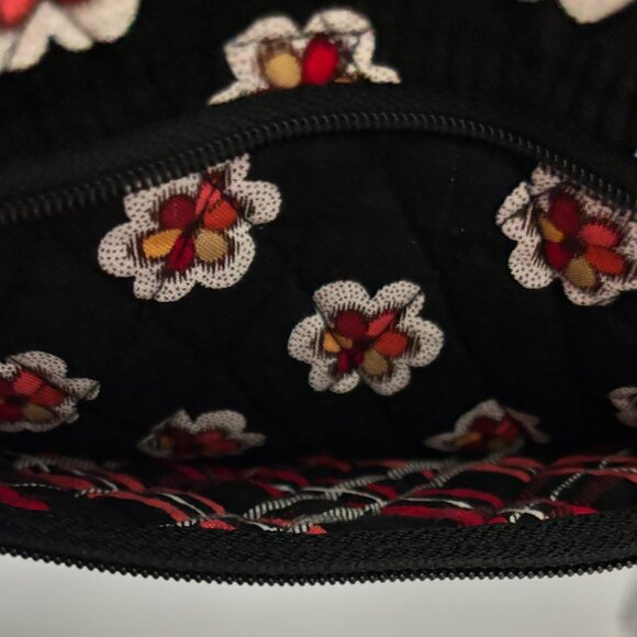 Vera Bradley Pirouette Lisa B Quilted Cotton Black Floral Shoulder Bag - Picture 4 of 6